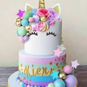 Unicorn Cake Topper, Unicorn Flower Cake Decorations With Flowers Balls Stars Unicorn Happy Birthday Cake Decorations For Birthday Party Shower Supplies (Flower),Christmas Unicorn 1