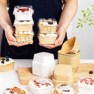 20/25pcs Dessert Boxes, Baking Pastry Boxes, Sandwich Boxes, Tiramisu Cake Boxes/Ideal For Packaging Delicious Cakes, Tiramisu, Cream Puffs, Macarons And More! Multicolor